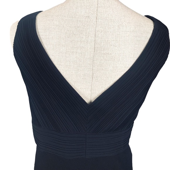 Evan Piccone Black Dress w Gathered V-Neck in Front and Back & Jeweled P… - Picture 11 of 14